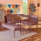 Baxton Studio Odessa Mid-Century Modern Grey Fabric and Walnut Brown Finished Wood 4-Piece Dining Nook Set 175-10843-10842-10840-Zoro - alternate 6